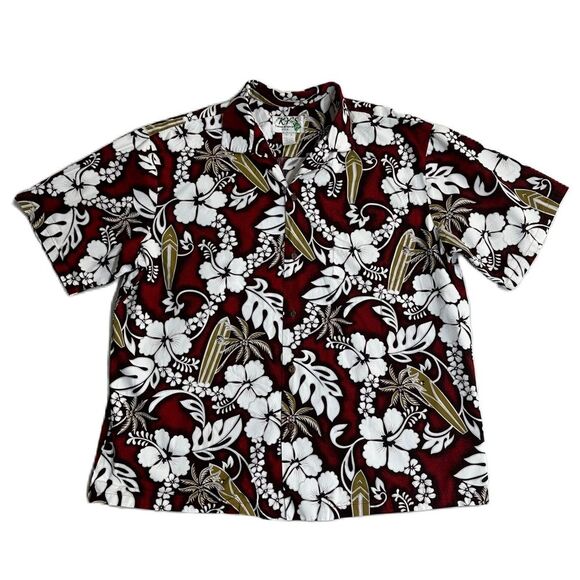 Ky’s Hawaiian Shirt 100% Cotton Surlboards Tropical Floral Print Mens Size XL - Picture 3 of 9